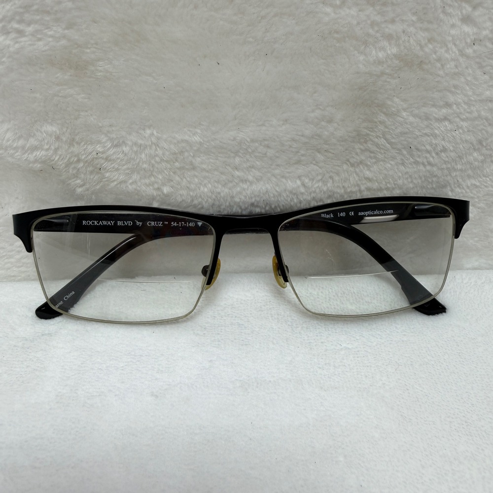 Cruz Rockaway Blvd Black Semi-Rimless Rectangular Frames 54-17-140‎